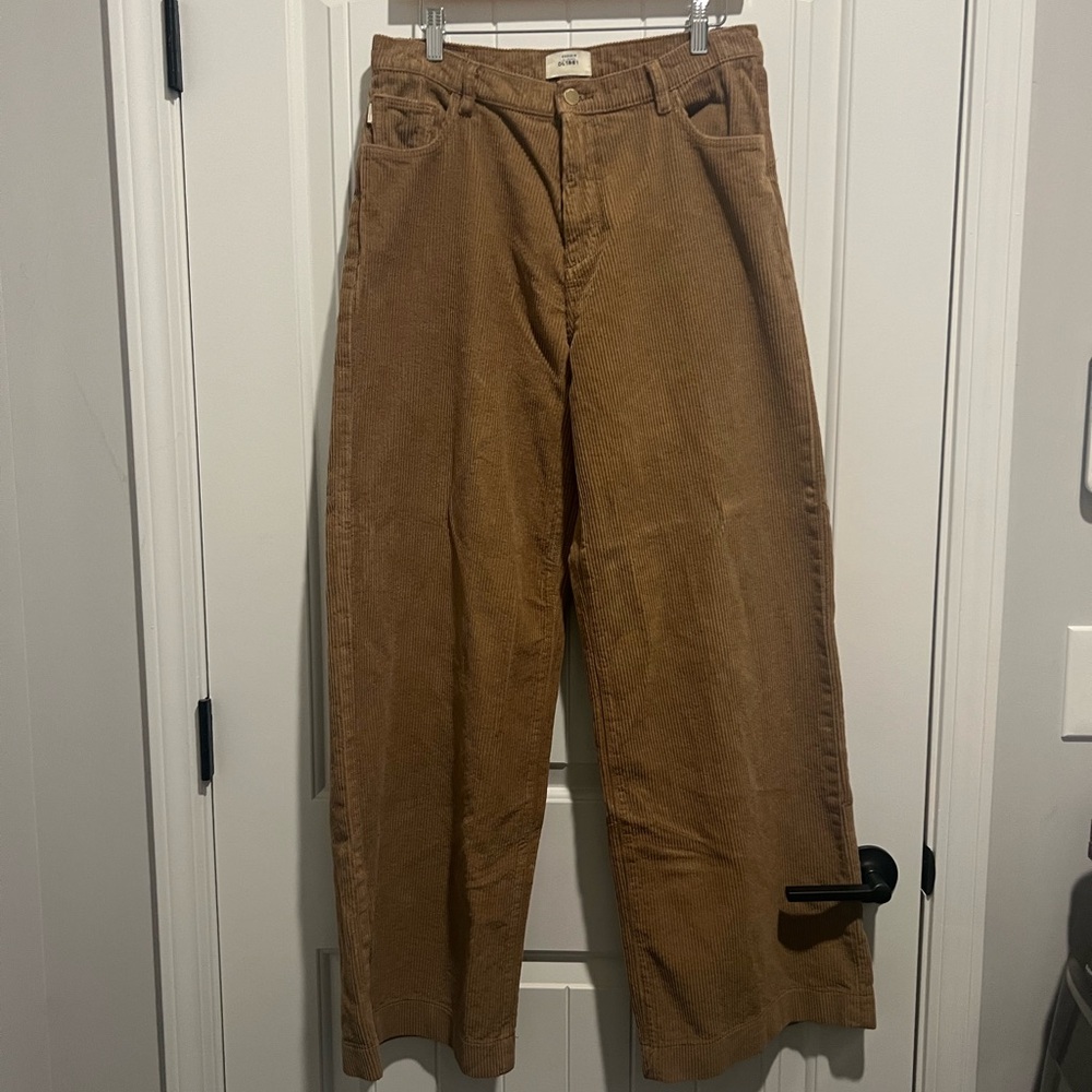 DL1961 Women's Tan Wide Leg Corduroy Pants
